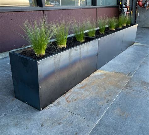 steel long box planter|long rectangular planter boxes.